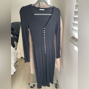 Reformation black XS dress with front cut-out